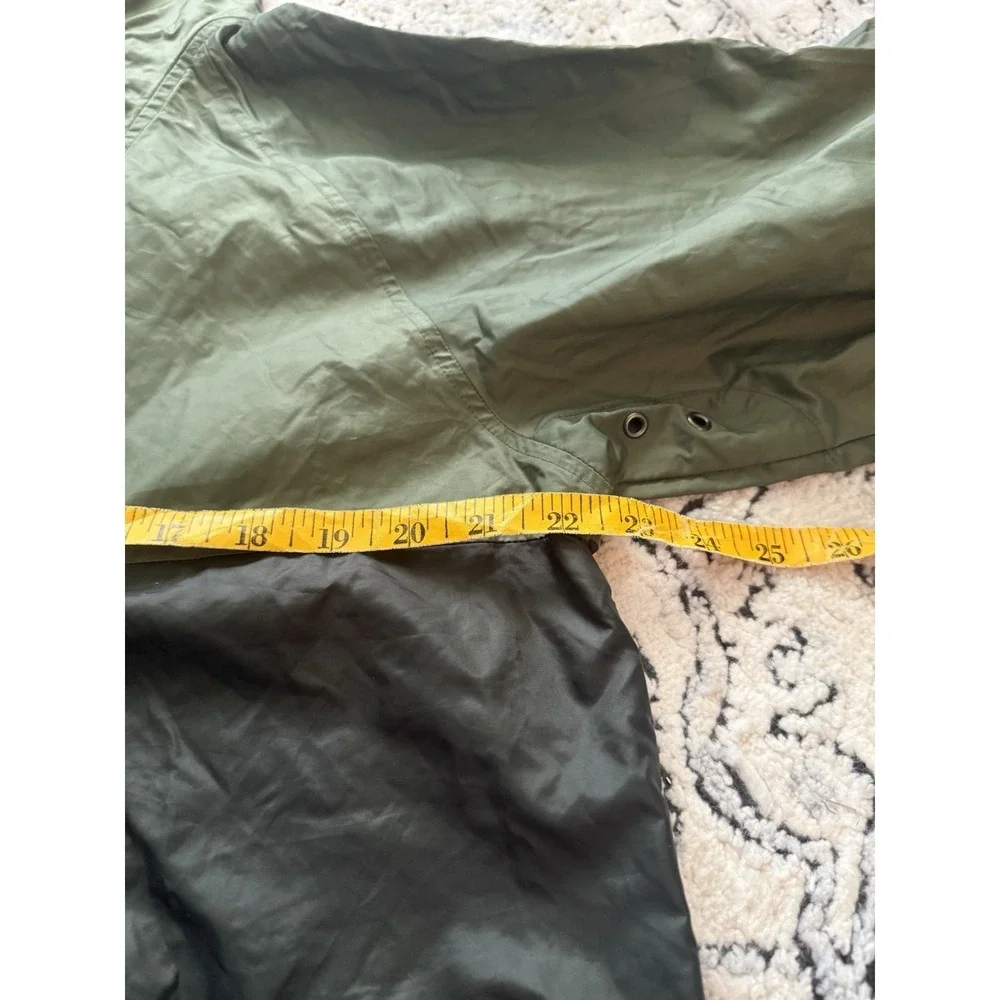 Vintage Gap Anorak Windbreaker Jacket Youth  XXL Olive Black Lined 1/4  Hooded